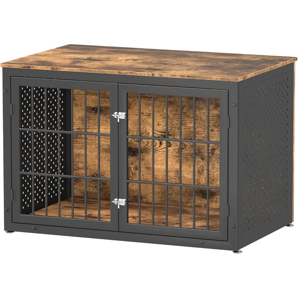 Rustic Heavy Duty Dog Crate Furniture for Extra Large Dogs, 48" Indestructible Metal Kennel for High Anxiety Dogs, Wooden Cage K
Rustic Heavy Duty Dog Crate Furniture for Extra Large Dogs, 48" Indestructible Metal Kennel for High Anxiety Dogs, Wooden Cage K