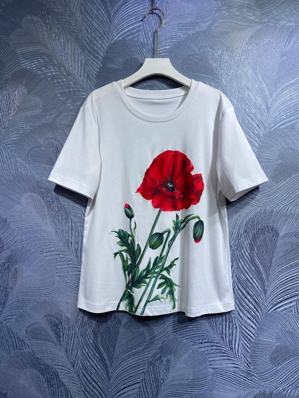 2023 Spring Summer Brand New Designer Women's High Quality 100%Cotton Floral T-shirt Tops B903
2023 Spring Summer Brand New Designer Women's High Quality 100%Cotton Floral T-shirt Tops B903