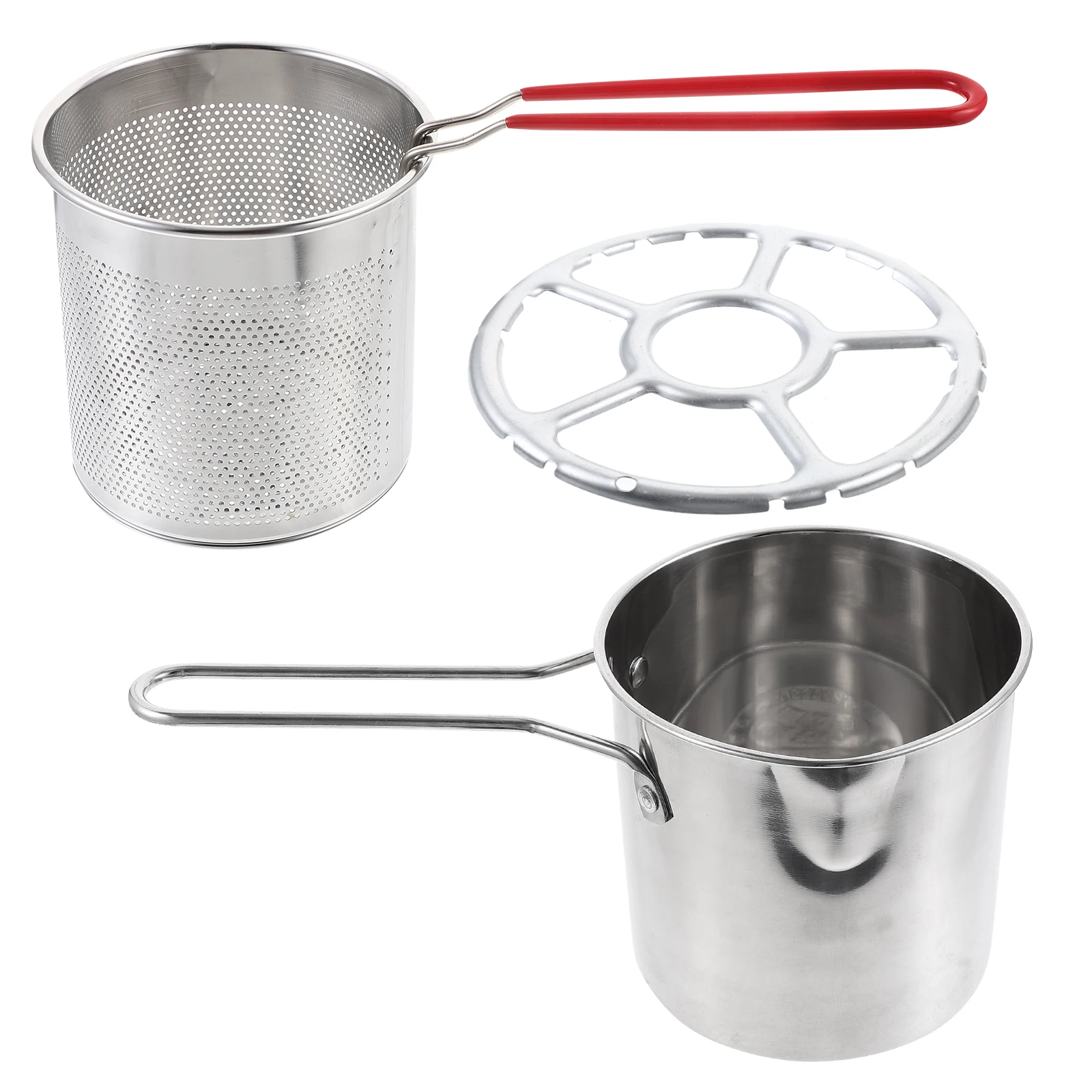 1 Set Stainless Steel Fry Basket Frying Pot With Handle Deep Fryer Kit For French Fries Chicken Vegetables Chips Snack Kitchen
1 Set Stainless Steel Fry Basket Frying Pot With Handle Deep Fryer Kit For French Fries Chicken Vegetables Chips Snack Kitchen