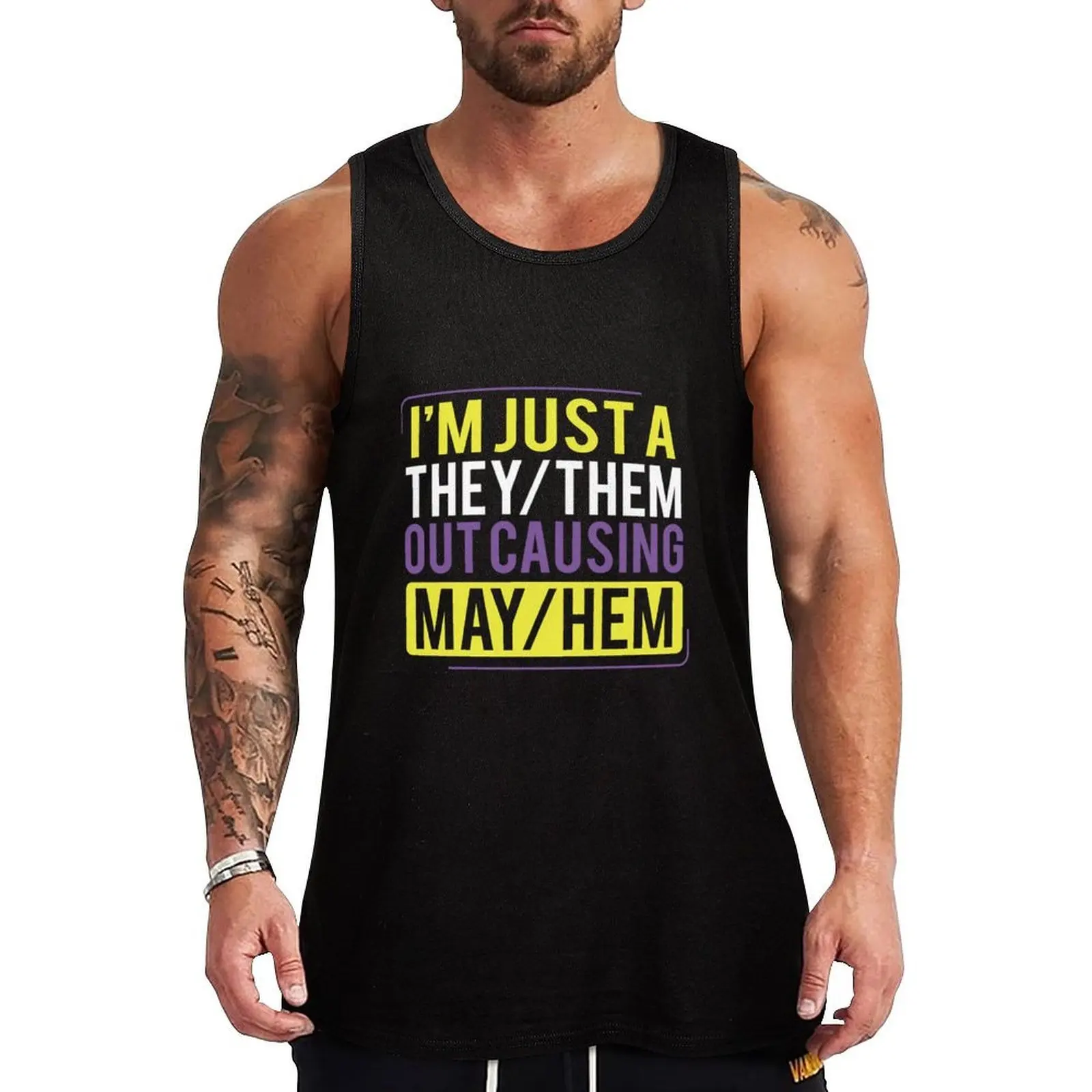 They Them Out Causing Mayhem Funny Non Binary Tank Top Breathable Athletic Tank Top Workout Quick Dry Shirt
They Them Out Causing Mayhem Funny Non Binary Tank Top Breathable Athletic Tank Top Workout Quick Dry Shirt
