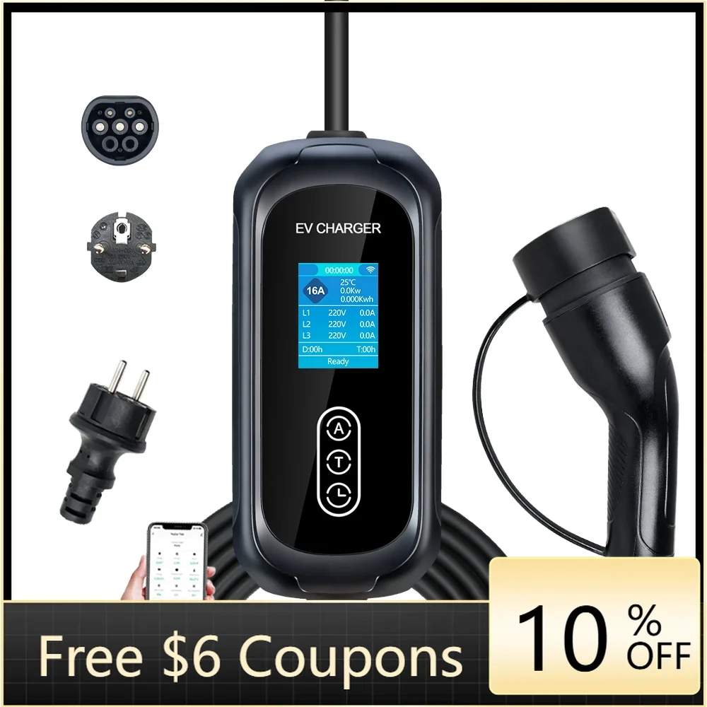 Portable EV Charger 3.5kW Schuko Plug Type 1 & 2 GBT App Control Fast Charging Station with Carry Bag
Portable EV Charger 3.5kW Schuko Plug Type 1 & 2 GBT App Control Fast Charging Station with Carry Bag