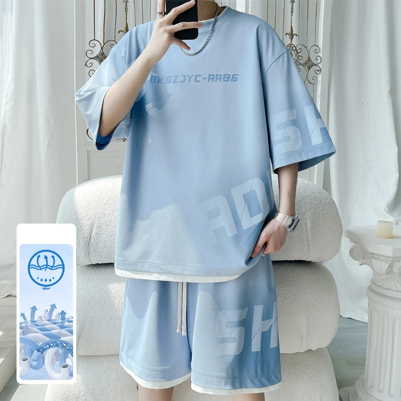 Men's Casual 2-Piece Sportswear Set Streetwear Fashion Tracksuit T-shirts and Shorts Camping Clothes Beach Pant New Beachwear
Men's Casual 2-Piece Sportswear Set Streetwear Fashion Tracksuit T-shirts and Shorts Camping Clothes Beach Pant New Beachwear
