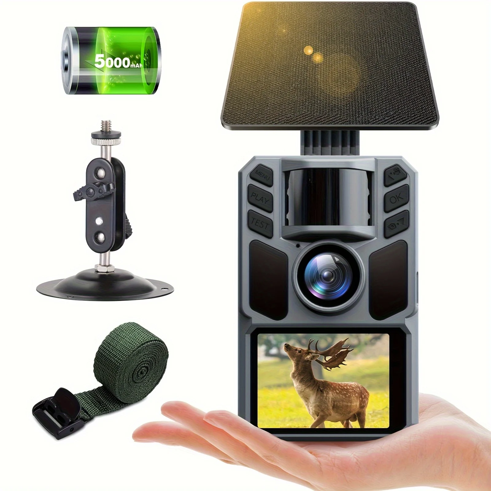 Игровая камера 4K 64MP на солнечной энергии | 130 ° Широкоугольный мониторинг оленя и дикой природы с ночным видением, встроенный аккумулятор емкостью 5000 мАч
Игровая камера 4K 64MP на солнечной энергии | 130 ° Широкоугольный мониторинг оленя и дикой природы с ночным видением, встроенный аккумулятор емкостью 5000 мАч