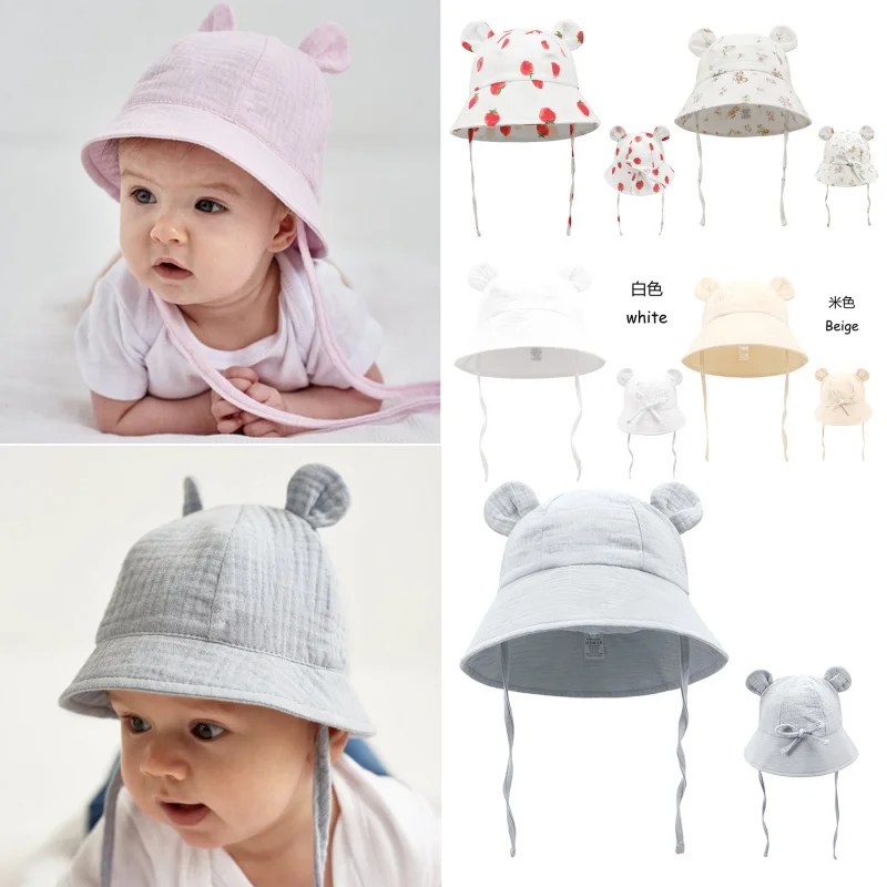 New Baby Kids Bucket Hat Cotton Breathable Cartoon Bear Children 1-3Year-Old Fruit Flower Print Sun Beach Protection Hats
New Baby Kids Bucket Hat Cotton Breathable Cartoon Bear Children 1-3Year-Old Fruit Flower Print Sun Beach Protection Hats