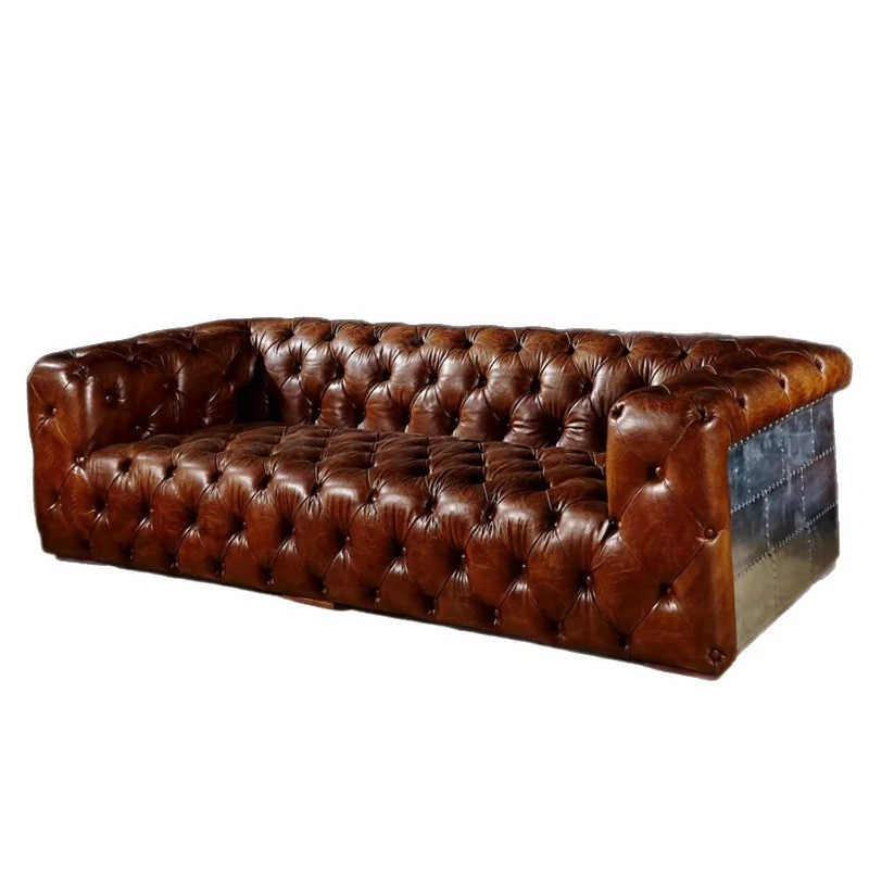 LOFT industrial style retro leather sof a first layer cowhide American buckle old coffee s hop
LOFT industrial style retro leather sof a first layer cowhide American buckle old coffee s hop