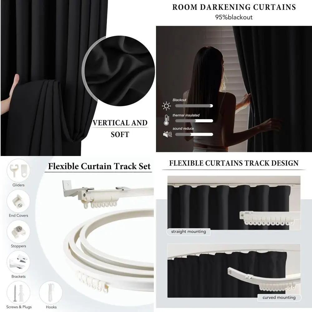 Сверхширокая плотная занавеска с термоизоляцией и бесшумной потолочной дорожкой, настенная, для гостиных, черная, 180 Ш x 84 л, S
Сверхширокая плотная занавеска с термоизоляцией и бесшумной потолочной дорожкой, настенная, для гостиных, черная, 180 Ш x 84 л, S