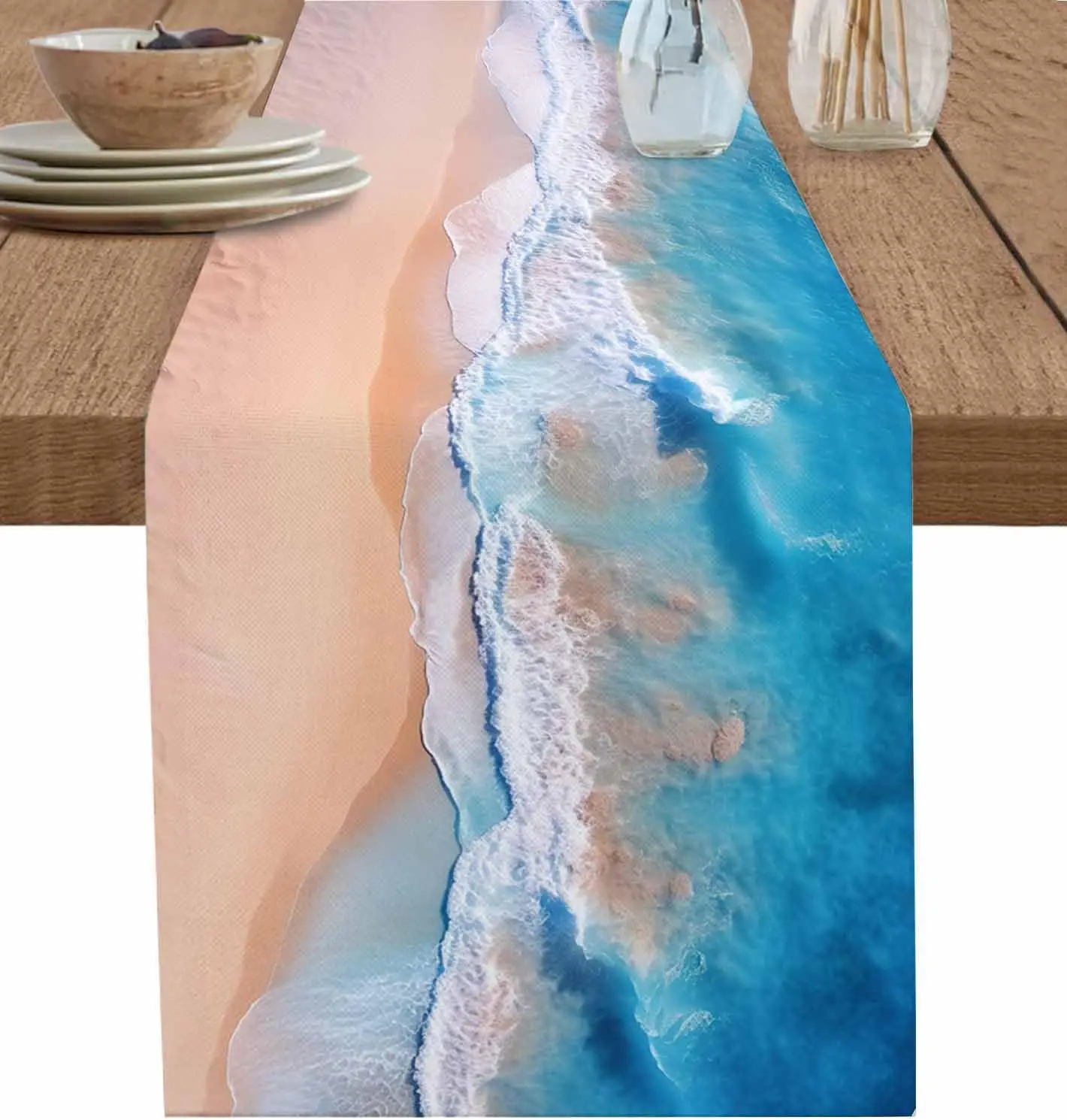 Summer Blue Beach Linen Table Runner Holiday Party Decor Reusable Kitchen Dining Table Runner Wedding Decorations
Summer Blue Beach Linen Table Runner Holiday Party Decor Reusable Kitchen Dining Table Runner Wedding Decorations