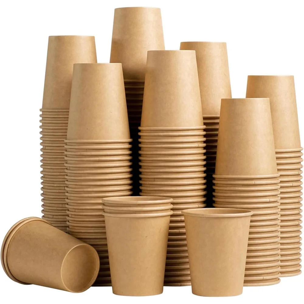 200 Pack 8 oz Brown Disposable Kraft Paper Cups for Hot Cold Drinks Party Home Office
200 Pack 8 oz Brown Disposable Kraft Paper Cups for Hot Cold Drinks Party Home Office
