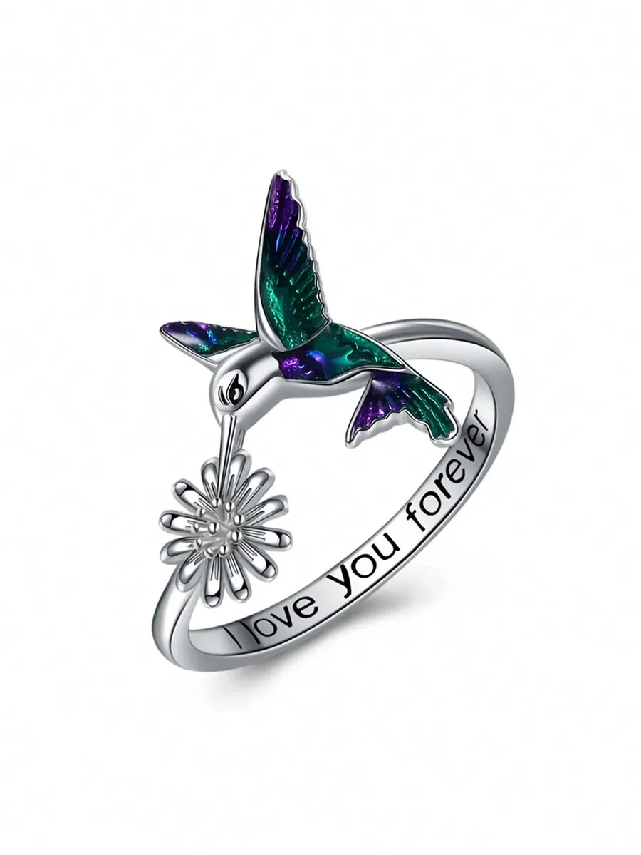 Hummingbird Flower Engraved Love Forever Ring For Women
Hummingbird Flower Engraved Love Forever Ring For Women