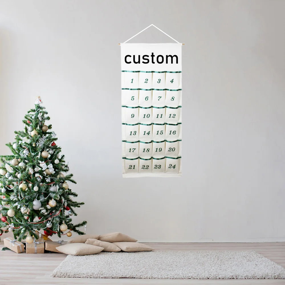 Custom Personalized Fabric Christmas Advent Calendar with Pockets 24 Days Countdown Advent Calendar Hanging Storage Bag for Xmas
Custom Personalized Fabric Christmas Advent Calendar with Pockets 24 Days Countdown Advent Calendar Hanging Storage Bag for Xmas