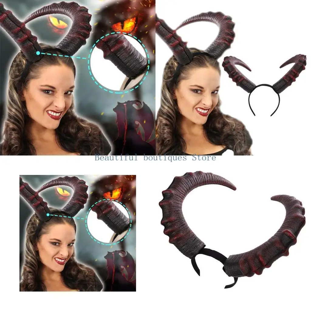 U4LF Gothic Halloween Cosplay Hair Accessories Realistic Black Red Long Devils Horn Headband Carnival Party Bandana Hairband
U4LF Gothic Halloween Cosplay Hair Accessories Realistic Black Red Long Devils Horn Headband Carnival Party Bandana Hairband