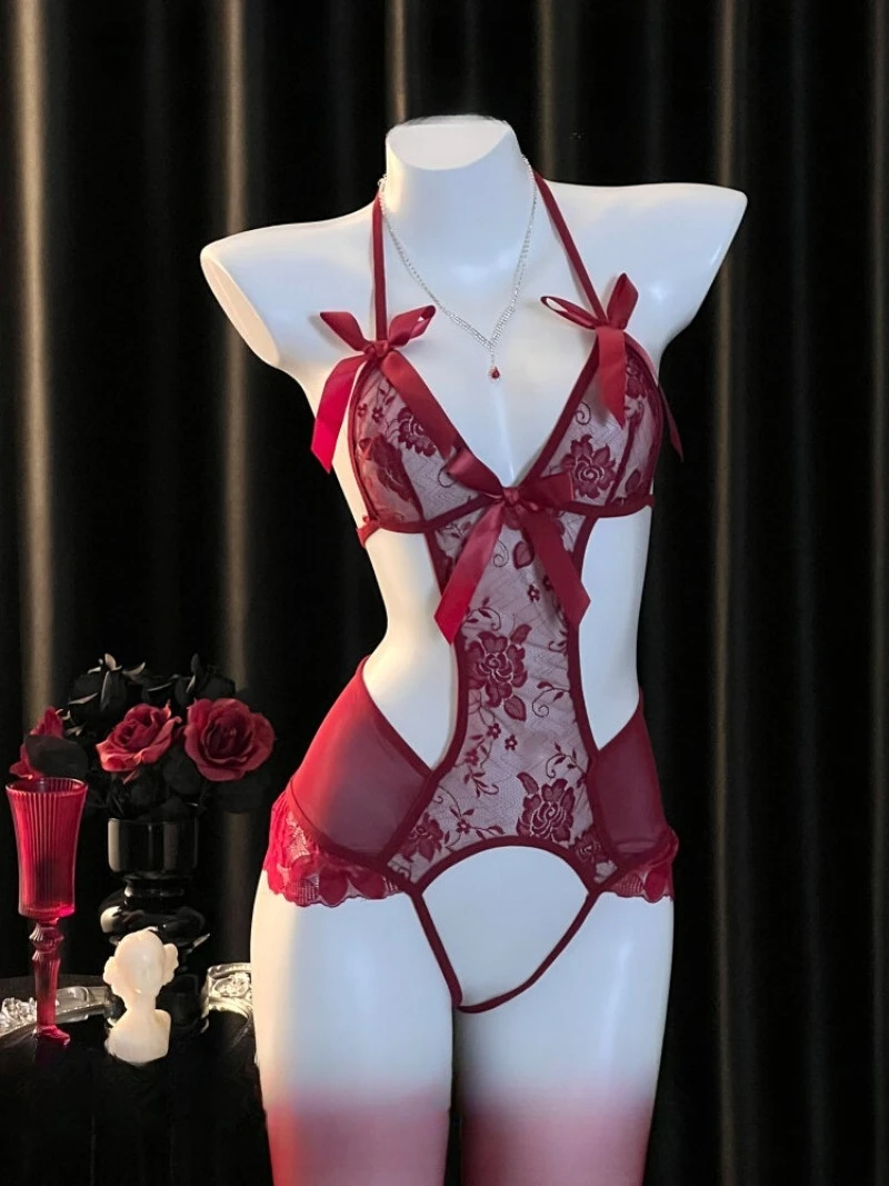Elegant Red Lace One-piece Dress for Women,Sexy Halter Lingerie,Alluring and Noble Style,Romantic Nightwear,Feminine High-end
Elegant Red Lace One-piece Dress for Women,Sexy Halter Lingerie,Alluring and Noble Style,Romantic Nightwear,Feminine High-end