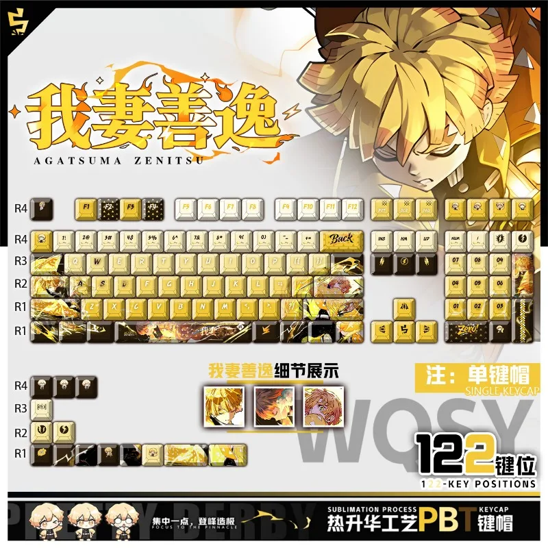 Anime Demon Slayer peripheral accessories computer keycaps Zenitsu Zenitsu computer peripheral keyboard translucent keycaps
Anime Demon Slayer peripheral accessories computer keycaps Zenitsu Zenitsu computer peripheral keyboard translucent keycaps