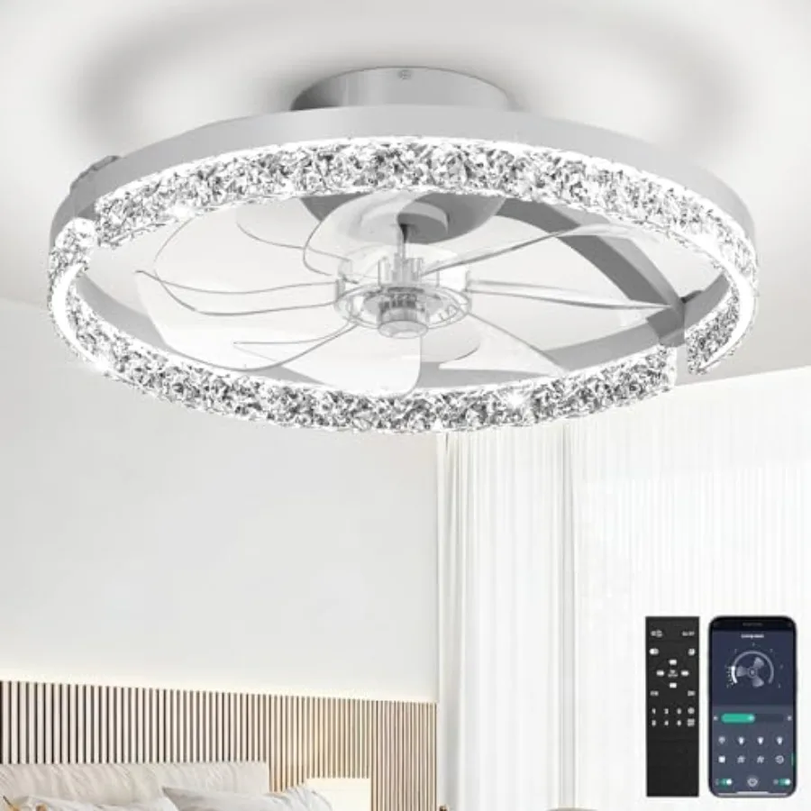 Ceiling Fans with Lights and Remote Low Profile Flush Mount LED Ceiling Fan with Lights 3000K-6500K Dimmable Foldable Fandelier
Ceiling Fans with Lights and Remote Low Profile Flush Mount LED Ceiling Fan with Lights 3000K-6500K Dimmable Foldable Fandelier