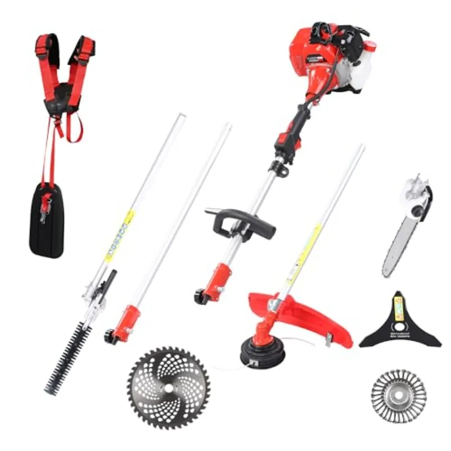 33CC Gas String Trimmer Brush Cutter 2 Cycle Multifunctional Pole Saw Hedge Trimmer Attachments EPA Compliant Aircooled Shoulde
33CC Gas String Trimmer Brush Cutter 2 Cycle Multifunctional Pole Saw Hedge Trimmer Attachments EPA Compliant Aircooled Shoulde