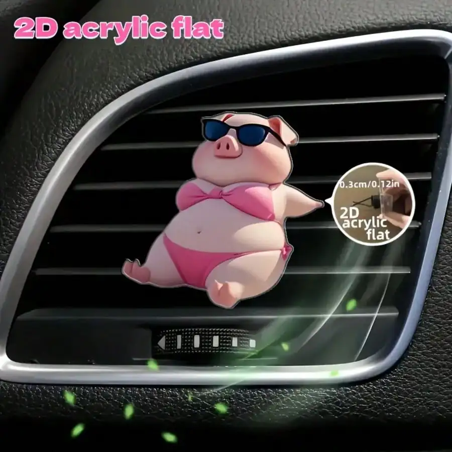 2D Flat Cute Pink Pig Pattern Car Air Vent Clip Decoration, "No Fragrance", With Double Odorless Sponge Pads, Car Air Freshener, No Fragrance Source, 2D Flat Acrylic Luxury Cartoon Ornament, Fashionable Car Interior Accessories
2D Flat Cute Pink Pig Pattern Car Air Vent Clip Decoration, "No Fragrance", With Double Odorless Sponge Pads, Car Air Freshener, No Fragrance Source, 2D Flat Acrylic Luxury Cartoon Ornament, Fashionable Car Interior Accessories