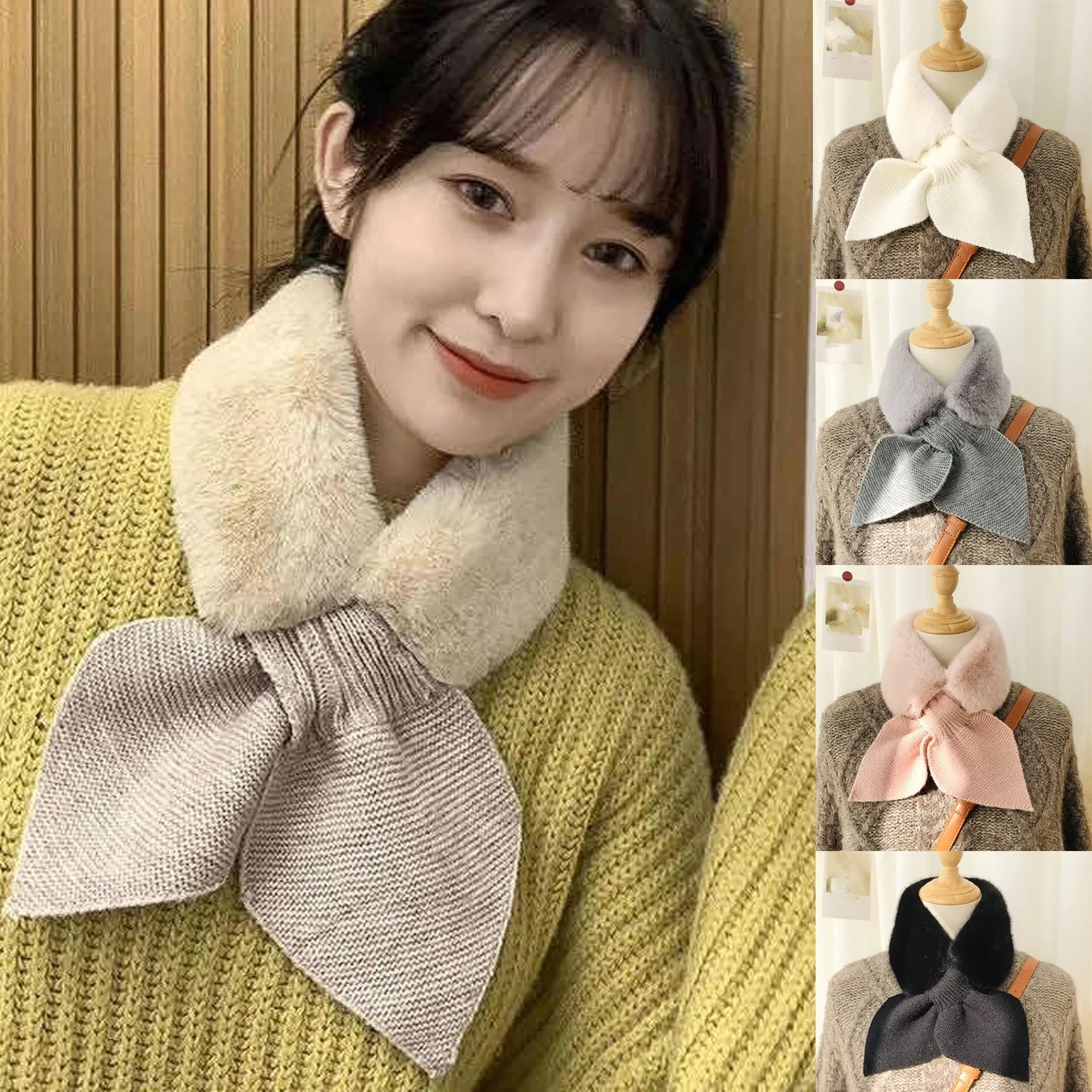 Plush Cross Scarf Faux Rabbit Fur Thickened Soft Scarves Solid Color Autumn Winter Cold Resistant Women Neck Warmer Scarves
Plush Cross Scarf Faux Rabbit Fur Thickened Soft Scarves Solid Color Autumn Winter Cold Resistant Women Neck Warmer Scarves