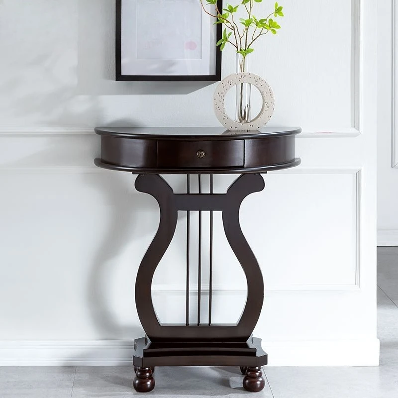American Solid Wood Entrance Table, Entrance Cabinet, Simple Semi-circular Table, Living Room Against The Wall
American Solid Wood Entrance Table, Entrance Cabinet, Simple Semi-circular Table, Living Room Against The Wall
