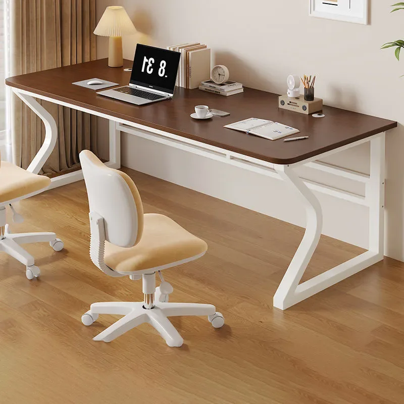 -Wooden Office Table Simple Two-Person Computer Desk For Work Family Rectangular Learning Desk Wholesale
