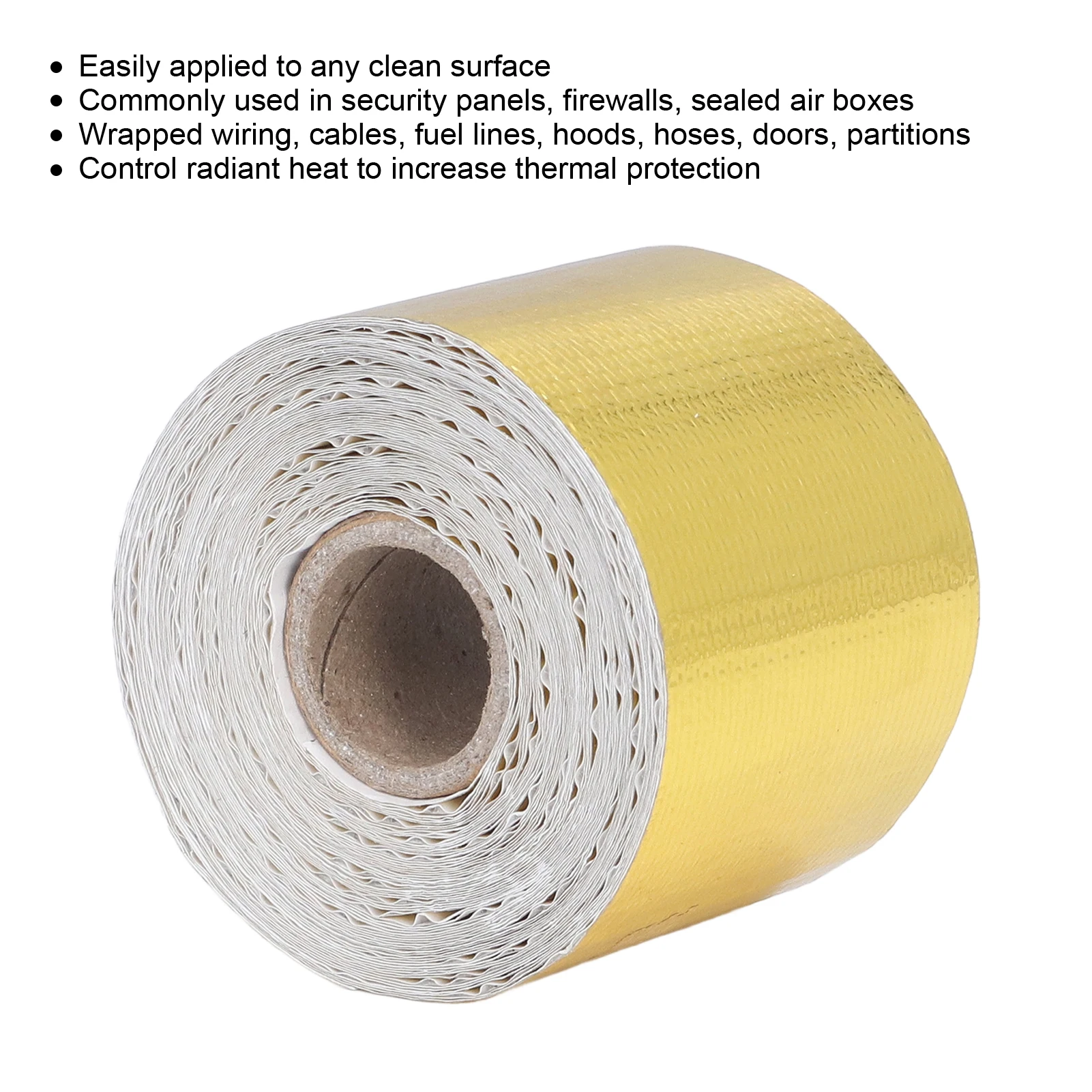 50mm x 10M Reflective High-Temperature Gold Foil Adhesive Heat Shield Packaging Tape Self-Adhesive Thermal Insulation Tape
50mm x 10M Reflective High-Temperature Gold Foil Adhesive Heat Shield Packaging Tape Self-Adhesive Thermal Insulation Tape