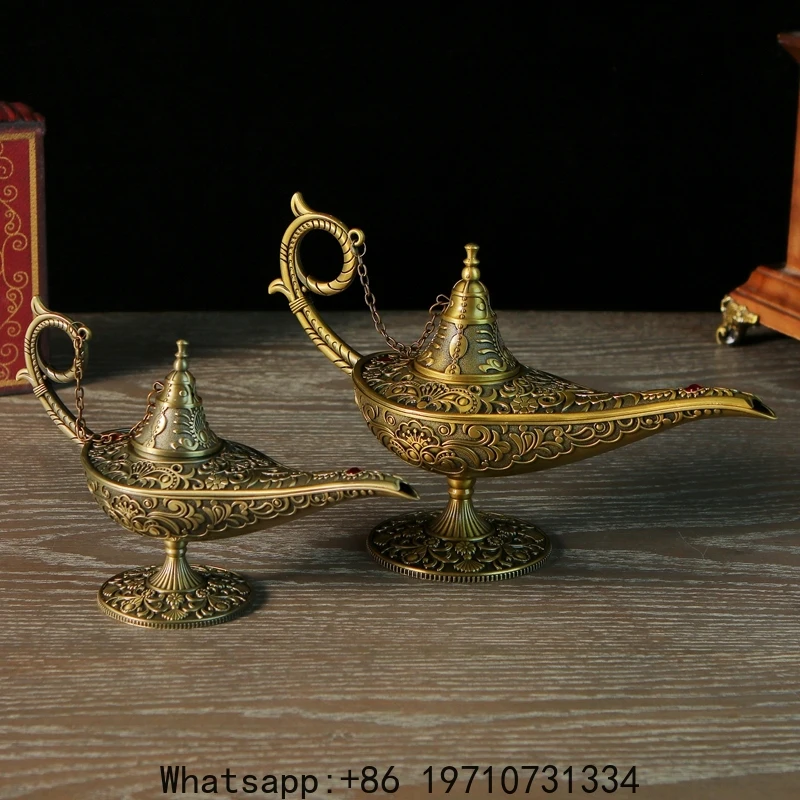 Vintage Legend Aladdin Wine Pot Magic Lamp Magic Genie Wishing Ligh Tabletop Decor Crafts Home Wedding Decora Gift for Party
Vintage Legend Aladdin Wine Pot Magic Lamp Magic Genie Wishing Ligh Tabletop Decor Crafts Home Wedding Decora Gift for Party