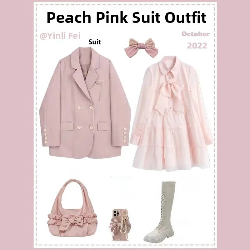 Sweet Style Pink Suit And Dress Two-Piece Set plus Size Women's Fashionable Early Autumn Wardrobe Essential Slimming Effect
Sweet Style Pink Suit And Dress Two-Piece Set plus Size Women's Fashionable Early Autumn Wardrobe Essential Slimming Effect