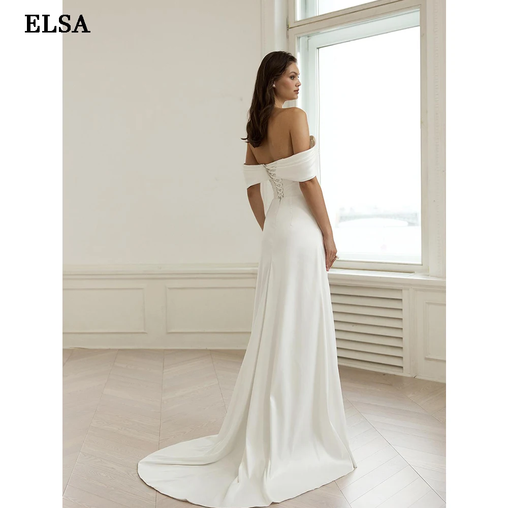 Satin Elegant Wedding Dresses Sexy Sweetheart Mermaid Bride Dress 2026 Ivory Pearls Pleat Long Bridal Gowns With Slit Custom
Satin Elegant Wedding Dresses Sexy Sweetheart Mermaid Bride Dress 2026 Ivory Pearls Pleat Long Bridal Gowns With Slit Custom