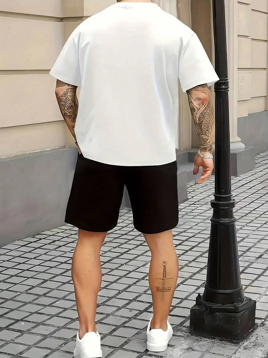 DYE DOODLE Set Of 2pcs Including A White T-Shirt And Black Shorts, Featuring An Iridescent Design Of 67 And Six Seven, With
DYE DOODLE Set Of 2pcs Including A White T-Shirt And Black Shorts, Featuring An Iridescent Design Of 67 And Six Seven, With