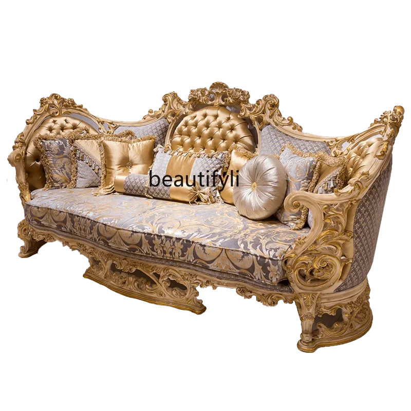 F European carved fabric sofa coffee table combination French style, solid wood sofa high-end living room
F European carved fabric sofa coffee table combination French style, solid wood sofa high-end living room