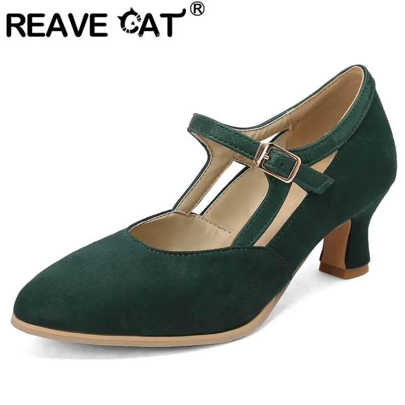 REAVE CAT 2025 Новый дизайн Женские туфли-лодочки из флока Замшевые туфли с острым носком Странные каблуки 6 см с пряжкой и ремешком Большой размер 46 47 48 Повседневная женская обувь
REAVE CAT 2025 Новый дизайн Женские туфли-лодочки из флока Замшевые туфли с острым носком Странные каблуки 6 см с пряжкой и ремешком Большой размер 46 47 48 Повседневная женская обувь