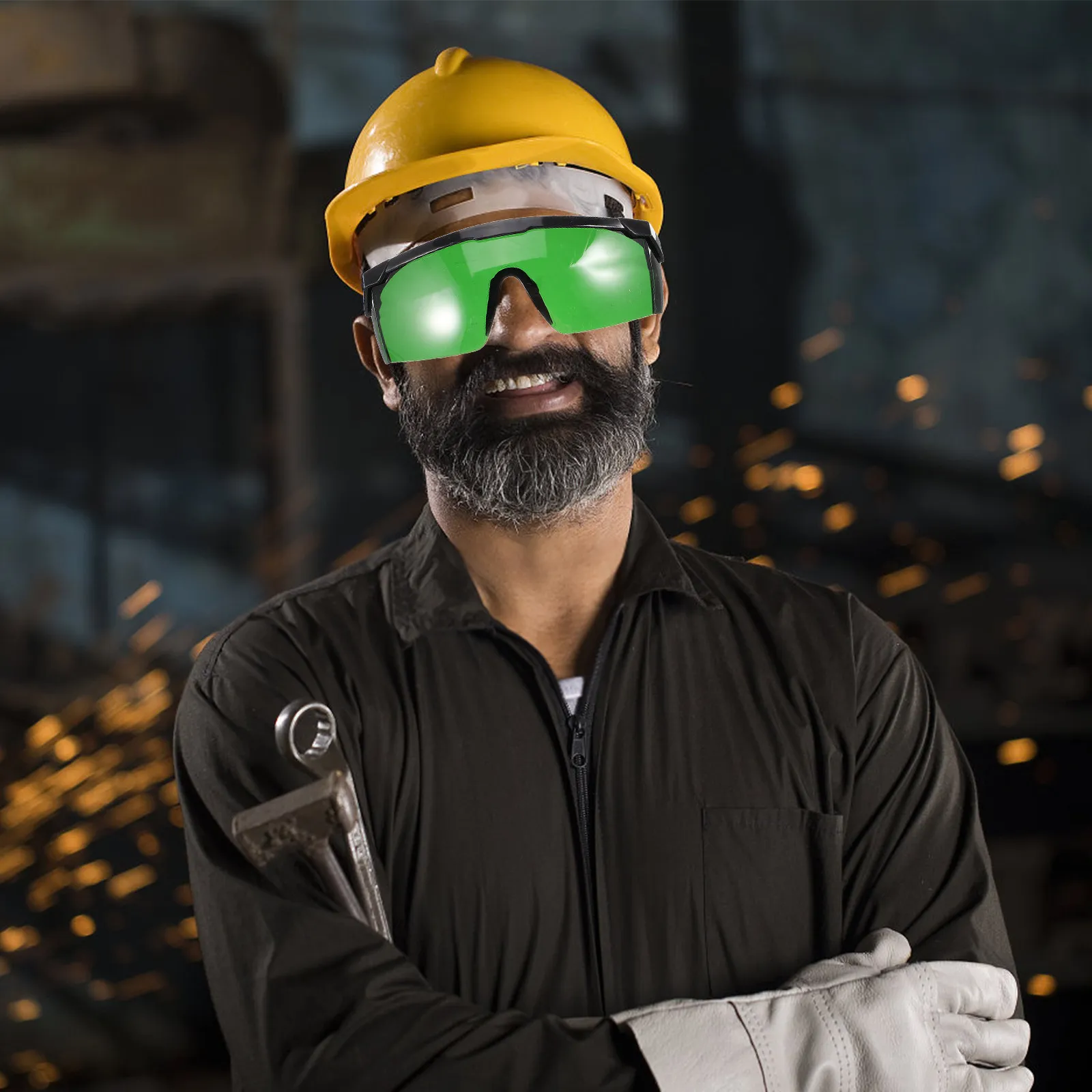 Laser Protective Safety Goggles Industrial Welding Glasses Comfortable Black Frame High Hardness Pc Material Anti Fog Non Slip
Laser Protective Safety Goggles Industrial Welding Glasses Comfortable Black Frame High Hardness Pc Material Anti Fog Non Slip