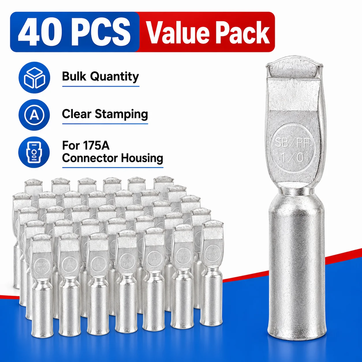 Silver Plated Red Copper Contact Terminals 40PCS 4/2/1/0 AWG High Current Battery Plug Crimp Wire Lugs For 175A Connector Plug
Silver Plated Red Copper Contact Terminals 40PCS 4/2/1/0 AWG High Current Battery Plug Crimp Wire Lugs For 175A Connector Plug