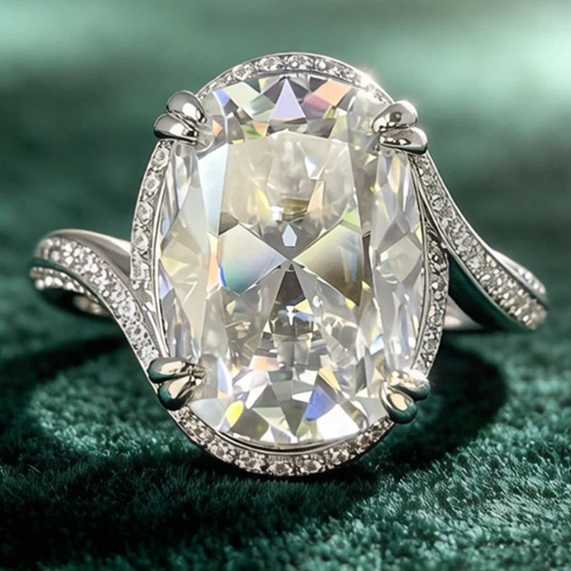 KQDANCE New Solid 925 Sterling Silver with Large Oval Cut 10 Ct 10*14mm Moissanite Rings For Women Wedding Party Fine Jewelry
KQDANCE New Solid 925 Sterling Silver with Large Oval Cut 10 Ct 10*14mm Moissanite Rings For Women Wedding Party Fine Jewelry