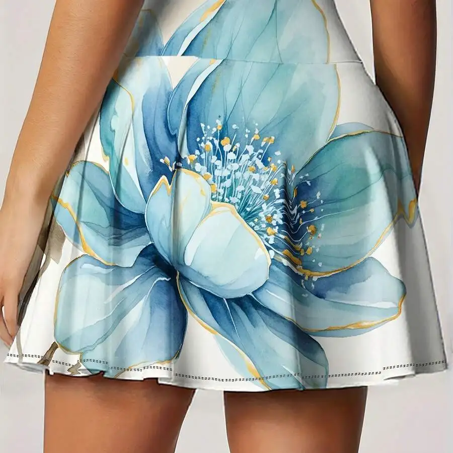 High Waist Floral Print Skort For Women Summer Sporty A-Line Skirt With Pockets
High Waist Floral Print Skort For Women Summer Sporty A-Line Skirt With Pockets