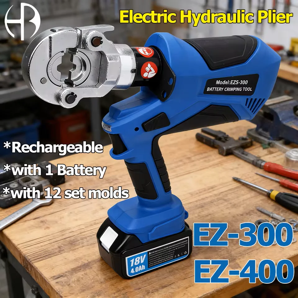 Auto X Handheld rechargeable cable copper aluminum terminal crimping tool EZ-300 EZ-400 electric hydraulic pliers with battery
Auto X Handheld rechargeable cable copper aluminum terminal crimping tool EZ-300 EZ-400 electric hydraulic pliers with battery