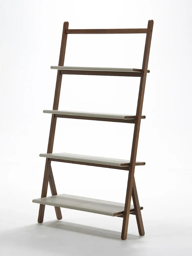 Saddle leather bookshelf Modern minimalist white wax wood floor storage rack Italian solid wood multi-layer household storage ra
Saddle leather bookshelf Modern minimalist white wax wood floor storage rack Italian solid wood multi-layer household storage ra