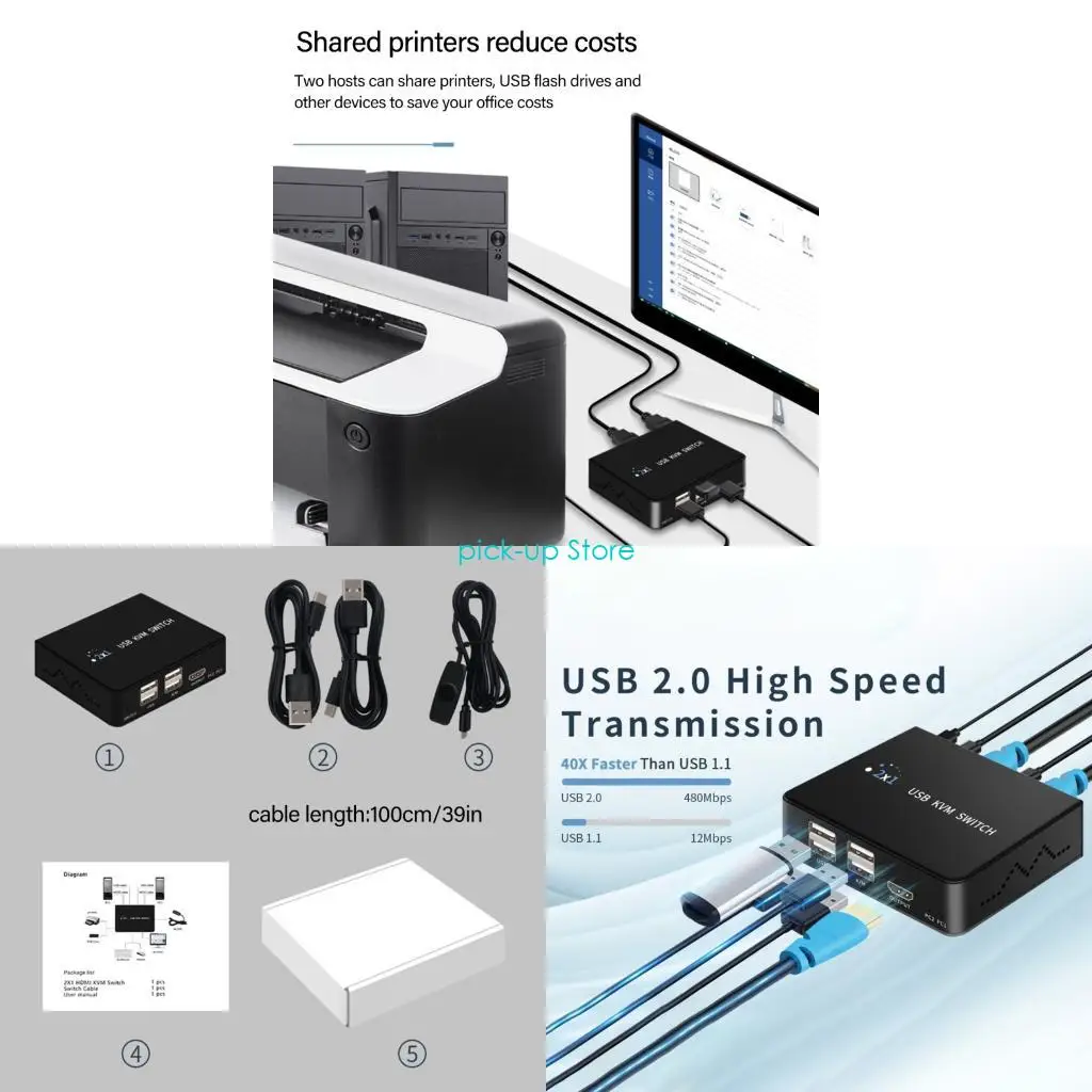 Q5WA USB KVM HDTV Switcher Splitter Box 2 PC Sharing USB Devices Switcher Box For PC Computer Printer Keyboards Mouse
Q5WA USB KVM HDTV Switcher Splitter Box 2 PC Sharing USB Devices Switcher Box For PC Computer Printer Keyboards Mouse