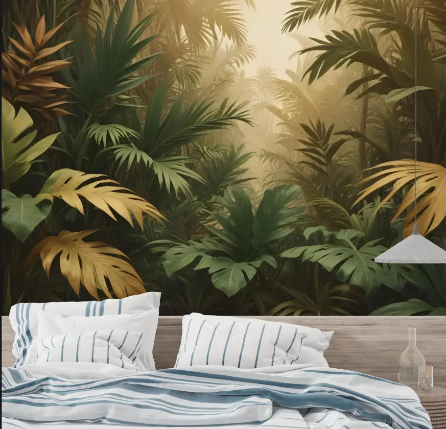 Customized Size Mural European Tropical Jungle Leaf Plant Wallpaper Living Room Bedroom Turtle Back Leaf Palm Leaf 3d Mural
Customized Size Mural European Tropical Jungle Leaf Plant Wallpaper Living Room Bedroom Turtle Back Leaf Palm Leaf 3d Mural