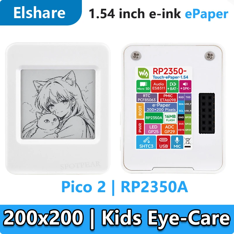 Raspberry Pi Pico 2 RP2350A 1.54inch TouchScreen 200×200 1.54 inch ePaper Display Development Board
Raspberry Pi Pico 2 RP2350A 1.54inch TouchScreen 200×200 1.54 inch ePaper Display Development Board