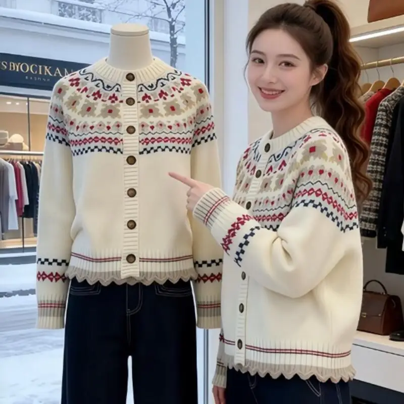 Hot 2026 Autumn Winter New Women Clothing Design Sweater Cardigan Korean Version Fashion Temperament Loose Knit Sweater Tops
Hot 2026 Autumn Winter New Women Clothing Design Sweater Cardigan Korean Version Fashion Temperament Loose Knit Sweater Tops