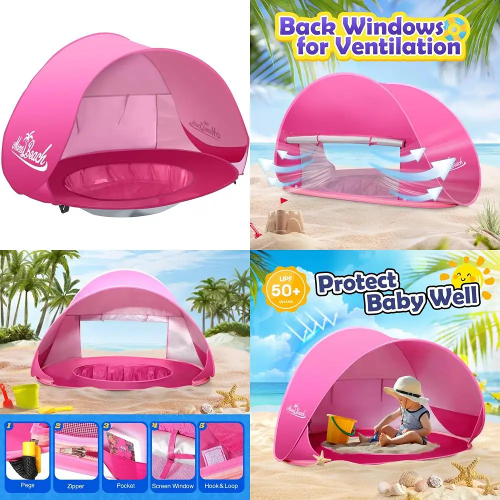 Портативная всплывающая пляжная палатка с защитой от солнца UPF50+, простая установка и розового цвета для уличного тента для младенцев и малышей
Портативная всплывающая пляжная палатка с защитой от солнца UPF50+, простая установка и розового цвета для уличного тента для младенцев и малышей
