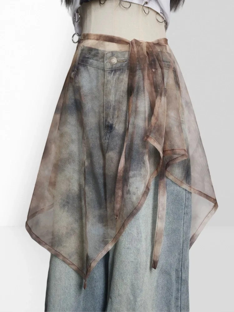 Tie-Dye Mesh Half Skirt Beach Cover up Women Summer Utility Belted Polyester Fabric Korean Style Commute Short Skirt
Tie-Dye Mesh Half Skirt Beach Cover up Women Summer Utility Belted Polyester Fabric Korean Style Commute Short Skirt