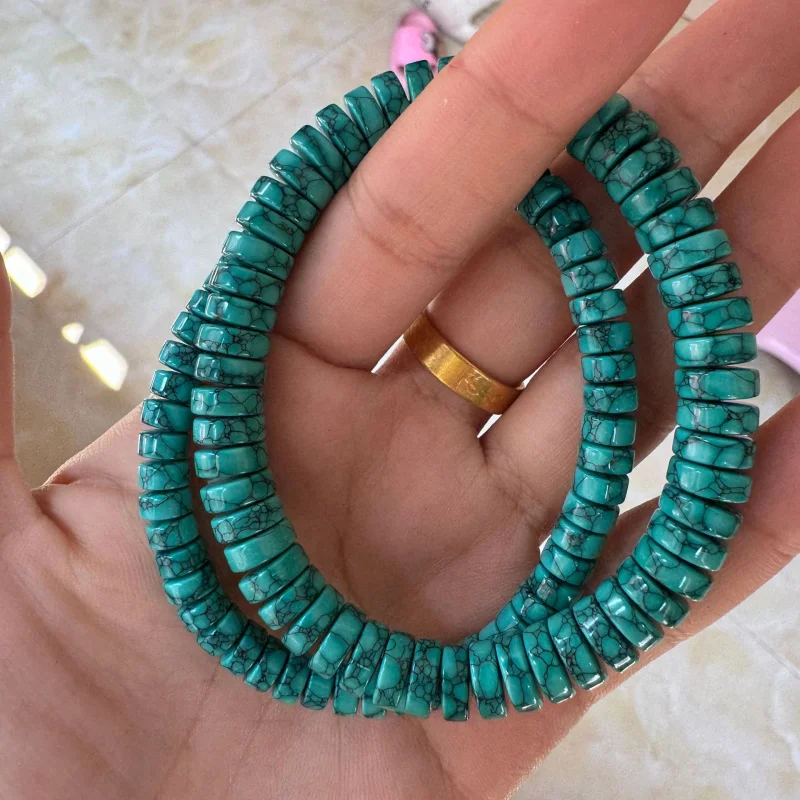 Браслет из натурального магнезита в винтажном стиле с бирюзовыми сетчатыми бусинами-разделителями в форме цветка
Браслет из натурального магнезита в винтажном стиле с бирюзовыми сетчатыми бусинами-разделителями в форме цветка