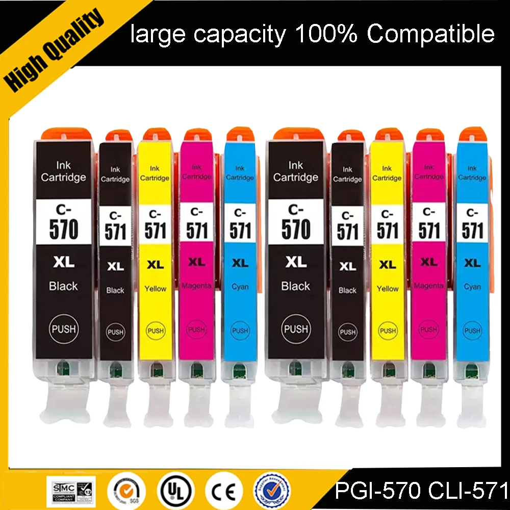570XL 571 Ink Cartridge For Canon PGI-570 CLI-571 XL Compatible PIXMA MG5750 MG5751 MG5752 MG6850 TS6050 TS5050 TS5051 Printer
570XL 571 Ink Cartridge For Canon PGI-570 CLI-571 XL Compatible PIXMA MG5750 MG5751 MG5752 MG6850 TS6050 TS5050 TS5051 Printer