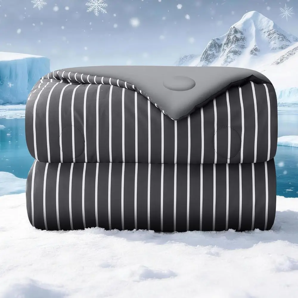 Queen Size Reversible Striped Cooling Blanket, 0.45 Q-Max, Breathable Silky Lightweight Bedding for Summer, Quilted Ice Quilt, G
Queen Size Reversible Striped Cooling Blanket, 0.45 Q-Max, Breathable Silky Lightweight Bedding for Summer, Quilted Ice Quilt, G