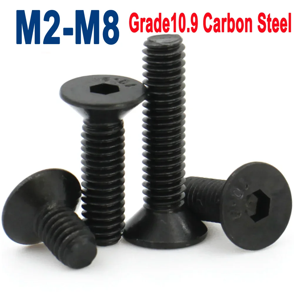 5-50pcs M2 M2.5 M3 M4 M5 M6 M8 Black Grade 10.9 Steel Hex Hexagon Socket Head Flat Countersunk Allen Machine Screws Bolt DIN7991
5-50pcs M2 M2.5 M3 M4 M5 M6 M8 Black Grade 10.9 Steel Hex Hexagon Socket Head Flat Countersunk Allen Machine Screws Bolt DIN7991