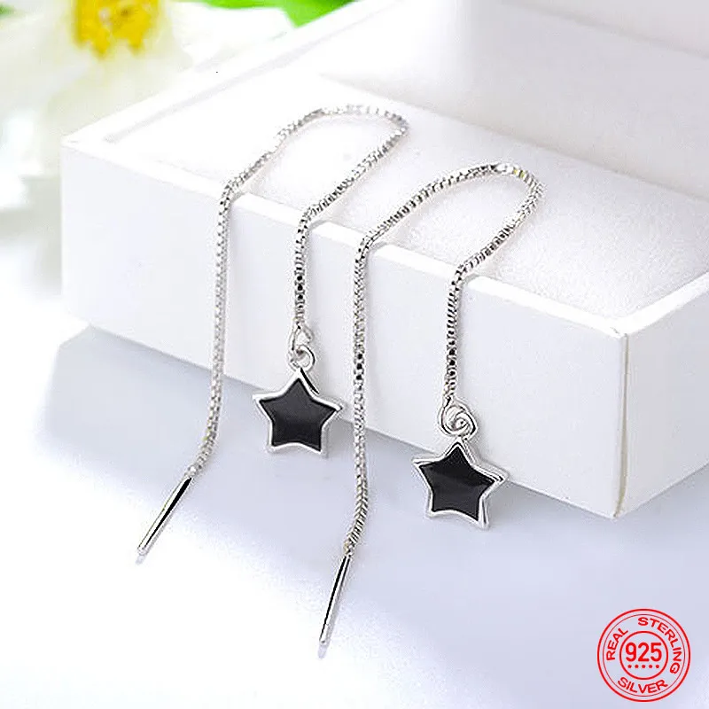 925 Sterling Silver Black Star Long Chain Earring For Women Fashion Wedding Jewelry Gift
925 Sterling Silver Black Star Long Chain Earring For Women Fashion Wedding Jewelry Gift