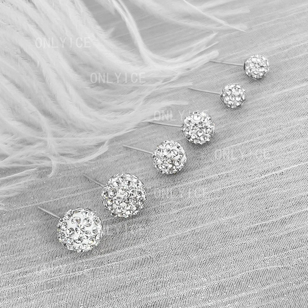 925 Sterling Silver 6/8/10/12mm Full Zircons Ball Earrings Stud Earring Wedding Party Charms Jewelry Accessories
925 Sterling Silver 6/8/10/12mm Full Zircons Ball Earrings Stud Earring Wedding Party Charms Jewelry Accessories