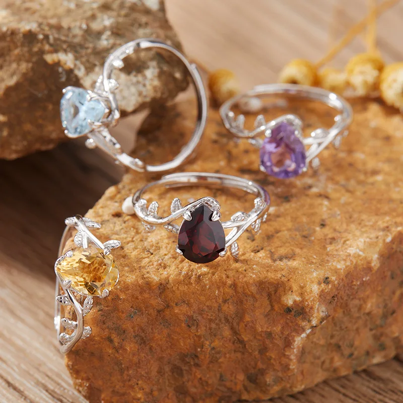 Drop-shaped Gemstone Jewelry Natural Yellow Crystal Amethyst Ring for Womens925Pure Silver Leaf Style Live Streaming Hot Item
Drop-shaped Gemstone Jewelry Natural Yellow Crystal Amethyst Ring for Womens925Pure Silver Leaf Style Live Streaming Hot Item