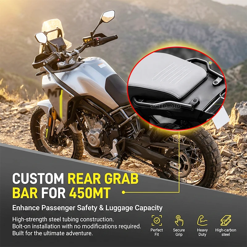 For CFMOTO 450MT MT450 CF 450 MT 2024 2025 Motorcycle Luggage Rack Rear Armrest Passenger Rear Seat Grab Bar Handles Seat Kit
For CFMOTO 450MT MT450 CF 450 MT 2024 2025 Motorcycle Luggage Rack Rear Armrest Passenger Rear Seat Grab Bar Handles Seat Kit